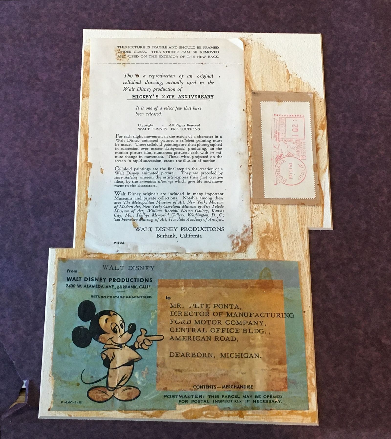 Walt Disney Signed Mickey Mouse